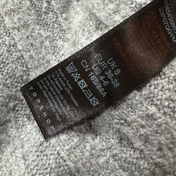 TOPSHOP Long Line Cozy Knit Oversized Cardigan Grey Women’s Small - Picture 4 of 5